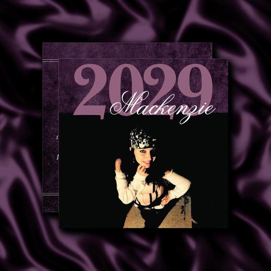 Fluweel Afstudeerder | Amethist Paarse Moody Grung Kaart