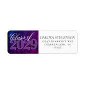 Fluweel Afstudeerder | Mystic-Topaz Ombre Paarse R Etiket (Voorkant)