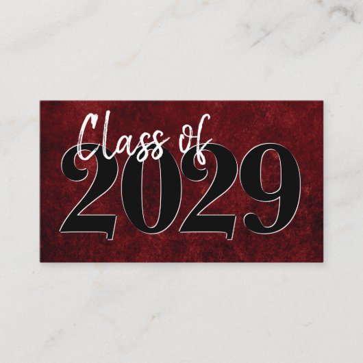 Fluweel Afstudeerder | Ruby Red Afstuderen Aankond Contactkaartje (Voorkant)