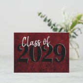 Fluweel Afstudeerder | Ruby Red Crimson Jewel Tone Kaart (Staand voorkant)