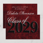 Fluweel Afstudeerder | Ruby Red Crimson Jewel Tone Kaart (Voorkant / Achterkant)