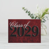 Fluweel Afstudeerder | Ruby Red Crimson Jewel Tone Kaart (Staand voorkant)