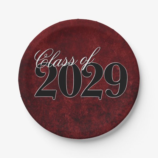 Fluweel Afstudeerder | Ruby Red Crimson Jewel Tone Papieren Bordje (Voorkant)