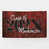 Fluweel Afstudeerder | Ruby Red Crimson Jewel Tone Spandoek (Horizontaal)