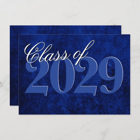 Fluweel Afstudeerder | Sapphire Blue Dark Jewel To Kaart (Voorkant / Achterkant)