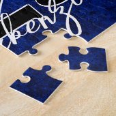 Fluweel Afstudeerder | Sapphire Blue Dark Jewel To Legpuzzel (Zijkant)