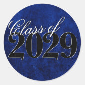 Fluweel Afstudeerder | Sapphire Blue Dark Jewel To Ronde Sticker (Voorkant)