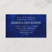 Fluweel Afstudeerder | Sapphire Blue Grunge Aankon Contactkaartje (Achterkant)