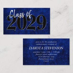 Fluweel Afstudeerder   Sapphire Blue Grunge Aankon Contactkaartje