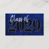 Fluweel Afstudeerder | Sapphire Blue Grunge Aankon Contactkaartje (Voorkant)