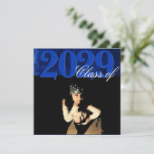 Fluweel Afstudeerder | Sapphire Blue Jewel Tone Fo Kaart (Staand voorkant)