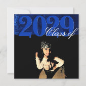 Fluweel Afstudeerder | Sapphire Blue Jewel Tone Fo Kaart (Voorkant)