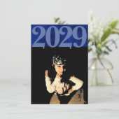 Fluweel Afstudeerder | Sapphire Blue Jewel Tone Fo Kaart (Staand voorkant)