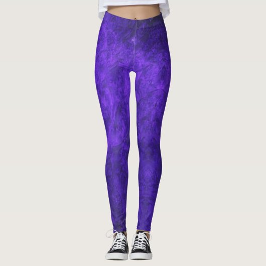 Fluweel Amethist Paarse Leggings (Voorkant)