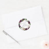 Fluweel Bold Magnlia botanische bruiloft monogram Ronde Sticker (Envelop)