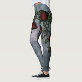 Fluweel fluistert: gekrulde gotische Rozen wijnsto Leggings (Links)