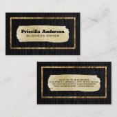 Fluweel / Gouden folie geborsteld Visitekaartje (Voorkant / Achterkant)