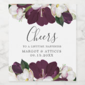 Fluweel Magnolia | BRUILOFT Gepersonaliseerde "pro Wijn Etiket (Enkel label)