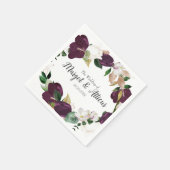 Fluweel Magnolia krans pruim bruiloft Servet (Hoek)