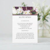 Fluweel Magnolia Moderne klassieke bruiloft detail Informatiekaartje (Staand voorkant)