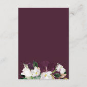 Fluweel Magnolia Moderne klassieke bruiloft detail Informatiekaartje (Achterkant)