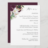 Fluweel Magnolia Typografie Bruiloft of diner Menu (Voorkant / Achterkant)