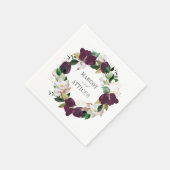 Fluweel Magnolia's | Gepersonaliseerde bruiloft se Servet (Hoek)