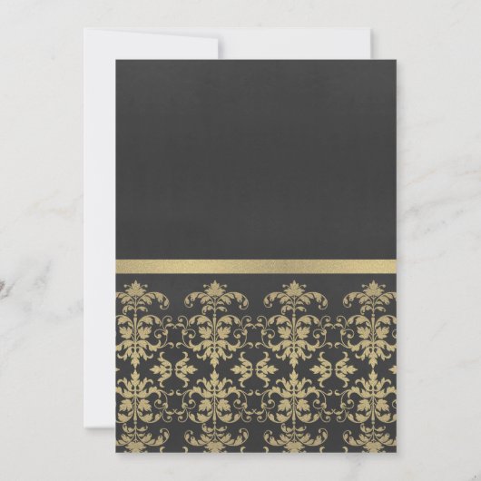 FLUWEEL NAVY GOUD DAMAST GROTE OPENINGS CEREMONIE KAART (Achterkant)