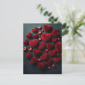 Fluweel rode harten, Postcrossing Briefkaart (Staand voorkant)