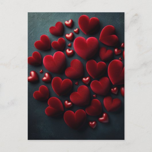 Fluweel rode harten, Postcrossing Briefkaart (Voorkant)