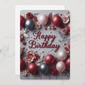 Fluweel Verjaardag Liefde Kaart (Voorkant / Achterkant)