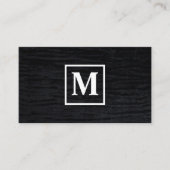 Fluweel Zwart met Monogram Vierkant Visitekaartje (Voorkant)