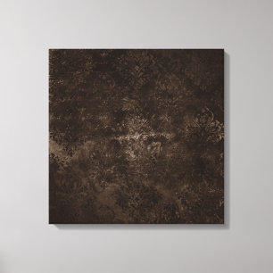 fluweelachtig bronzen damast Mocha Brown Grunge Canvas Afdruk