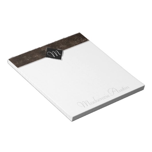 fluweelachtig bronzen damast | Mocha Brown Grunge  Notitieblok (Schuin)