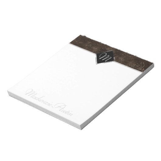 fluweelachtig bronzen damast | Mocha Brown Grunge  Notitieblok (Linkerzijde)