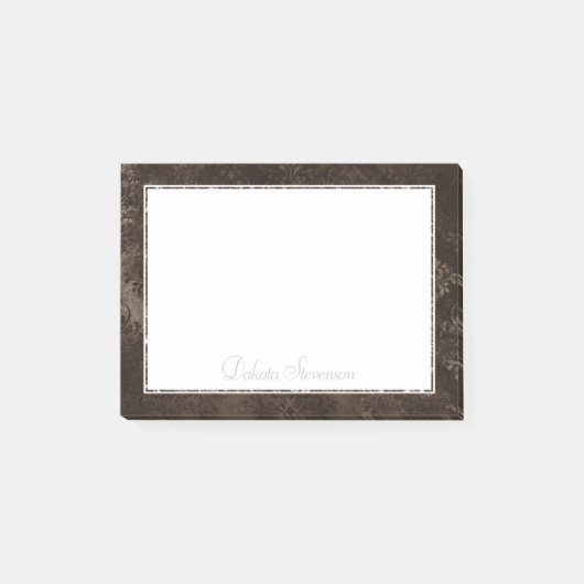 fluweelachtig bronzen damast | Mocha Brown Grunge  Post-it® Notes (Voorkant)