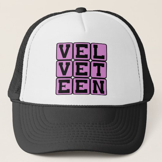 Fluweelachtig, lijkend op fluweel trucker pet (Voorkant)