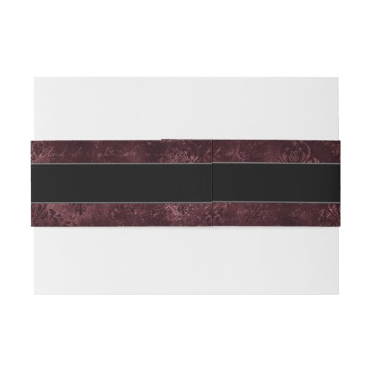 Fluweelachtig wijndamast | Maroon Merlot Grunge Ba Uitnodigingen Wikkel (Achterkant Voorbeeld)