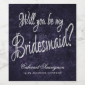 fluweelachtige indigodamast | Midnight Grunge Brui Wijn Etiket (Enkel label)