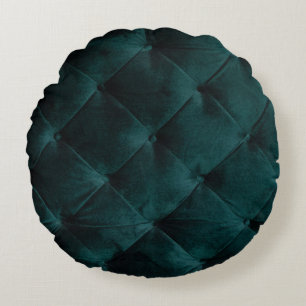 Fluweelgroen: Malachiet Textiel Elegantie Rond Kussen