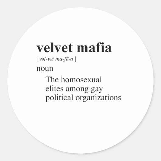 FLUWEELMAFIA RONDE STICKER (Voorkant)
