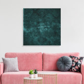 Fluweelzachte Blauwgroen Damask | Donkergroen Grun Canvas Afdruk (Insitu (Woonkamer))