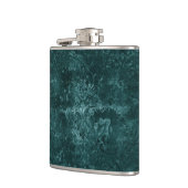 Fluweelzachte Blauwgroen Damask | Donkergroen Grun Heupfles (Links)