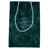 Fluweelzachte Blauwgroen Damask | Donkergroen Grun Medium Cadeauzakje (Achterkant)