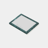 Fluweelzachte Blauwgroen Damask | Donkergroen Grun Post-it® Notes (Schuin)