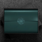 Fluweelzachte Blauwgroen Damask | Donkergroen Grun Ronde Sticker