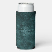 Fluweelzachte Blauwgroen Damask | Donkergroen Grun Seltzer Blikjeskoeler (Seltzer Achterkant)