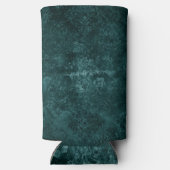 Fluweelzachte Blauwgroen Damask | Donkergroen Grun Seltzer Blikjeskoeler (Achterkant)