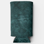 Fluweelzachte Blauwgroen Damask | Donkergroen Grun Seltzer Blikjeskoeler (Voorkant)