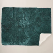 Fluweelzachte Blauwgroen Damask | Donkergroen Grun Sherpa Deken (Voorkant (horizontaal))